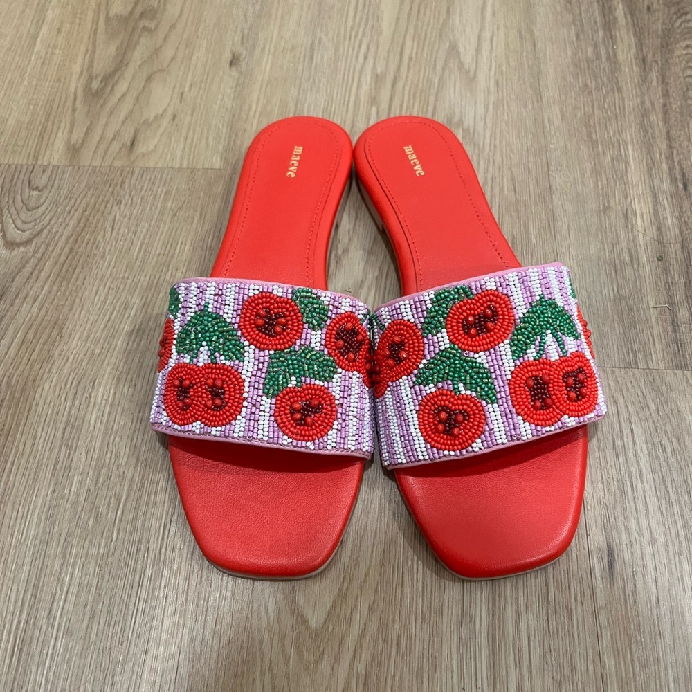 Maeve Fiona Beaded Slide Sandals